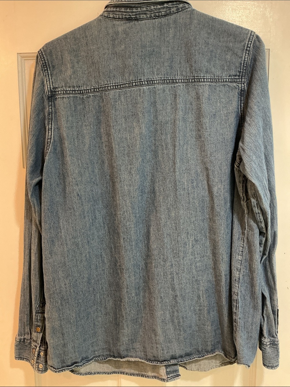 Jones New York Blue Denim Snap Front Shirt - Picture 5 of 8